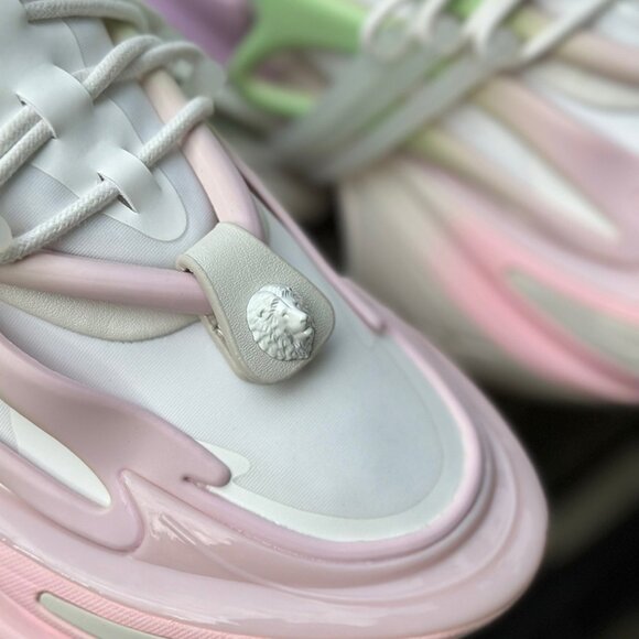 Balmain Pink/Green/Purple Nylon Casual Sneakers - Picture 4 of 8